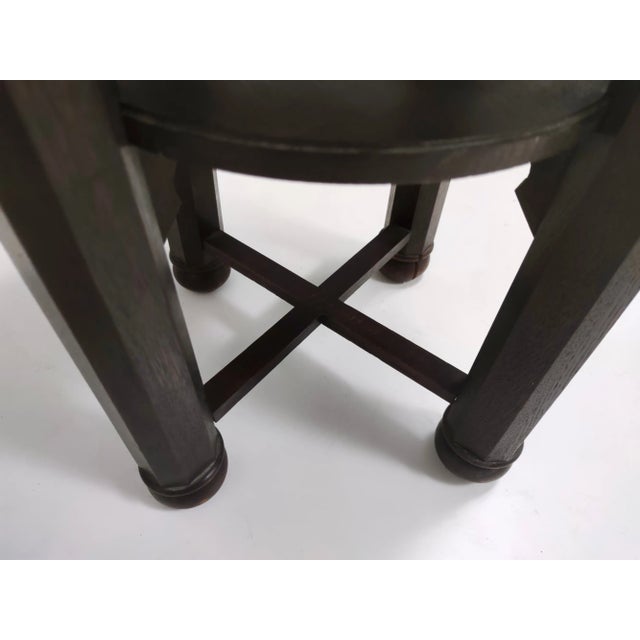 Secessionist Coffee Table with Shelf and Round Brass Top from Durmast, Austria, 1920s For Sale - Image 9 of 11