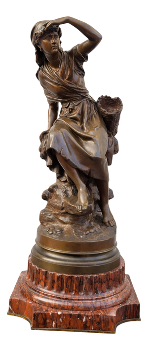 Late 19th Century Bronze & Marble Sculpture by Moreau Mathurin, 1800s