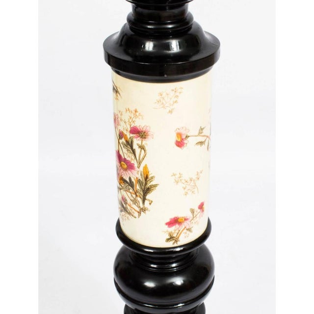 Brown 19th Century Ebonised & Porcelain Pedestals, Set of 2 For Sale - Image 8 of 10