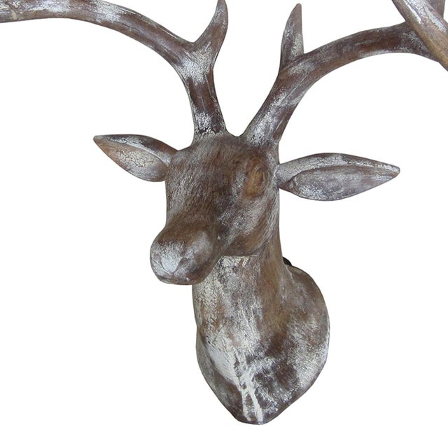 Hand Carved Wood Deer Head (Buck) Chairish