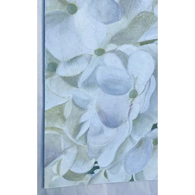 “White Hydrangea” Large Oil Painting by Deborah Rogers - For Sale In Monterey, CA - Image 6 of 8
