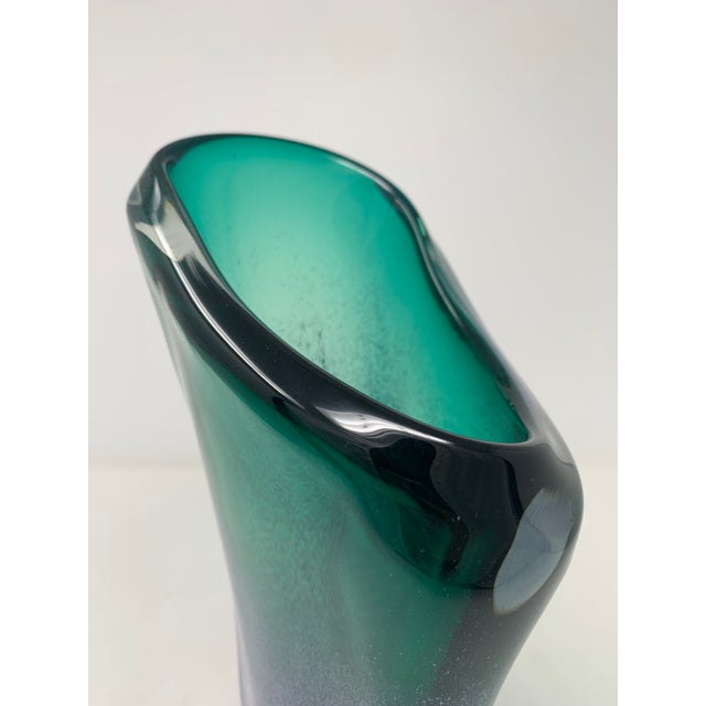 Glass Late 20th Century Asymmetric Speckled Murano Glass Vase For Sale - Image 7 of 12