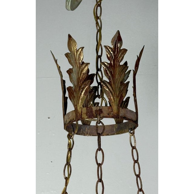 Gold Fifteen-Light Italianate Gilt Iron Chandelier For Sale - Image 8 of 9
