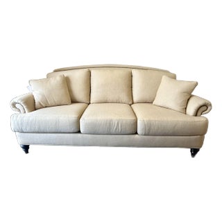 Ethan Allen Arched Back Three Seat Sofa For Sale