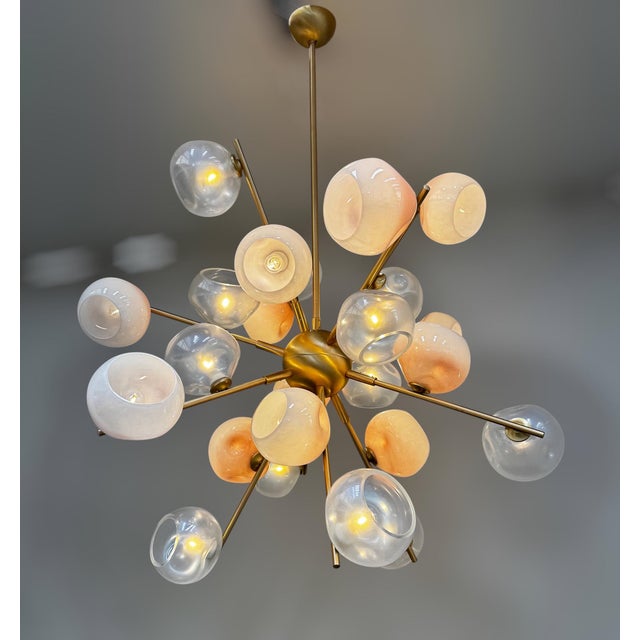 Blush 21st Century Opaline and Ombre Blush Murano Glass Sputnik Chandelier by Fabio LTD For Sale - Image 8 of 11