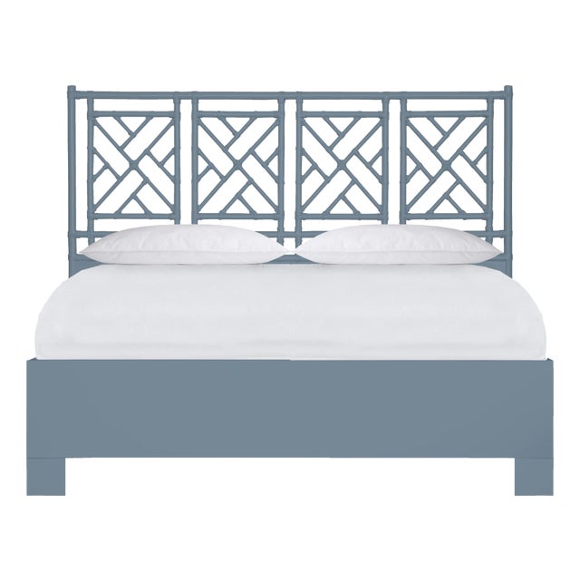 Chippendale Standard Bed King, Regatta Blue For Sale