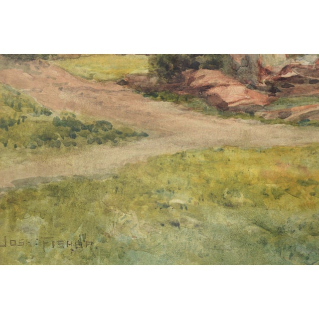 Realism Country Cottage - Figure in the Door With Geese - Landscape by Joshua Fisher For Sale - Image 3 of 11