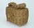 Late 20th Century Gold Wicker Bow Basket Box For Sale - Image 5 of 14