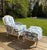 2010s Custom Blue and White Marquis Bergere Chair and Ottoman Set Upholstered in Ralph Lauren For Sale - Image 5 of 18