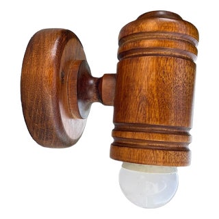 Danish Architectural T45 Wall Sconce Light in Pine, 1960s For Sale