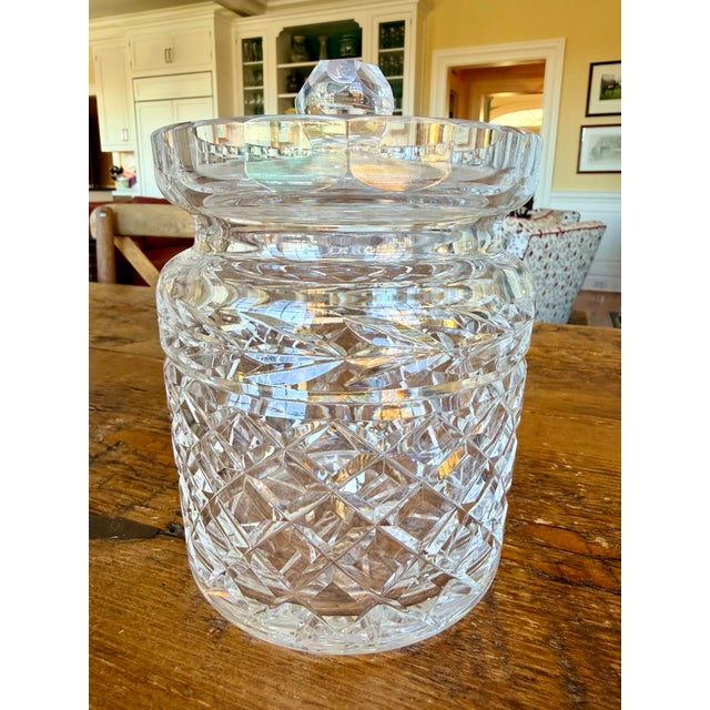 Glass Vintage Waterford Crystal Lismore Biscuit Jar and Lid For Sale - Image 7 of 9