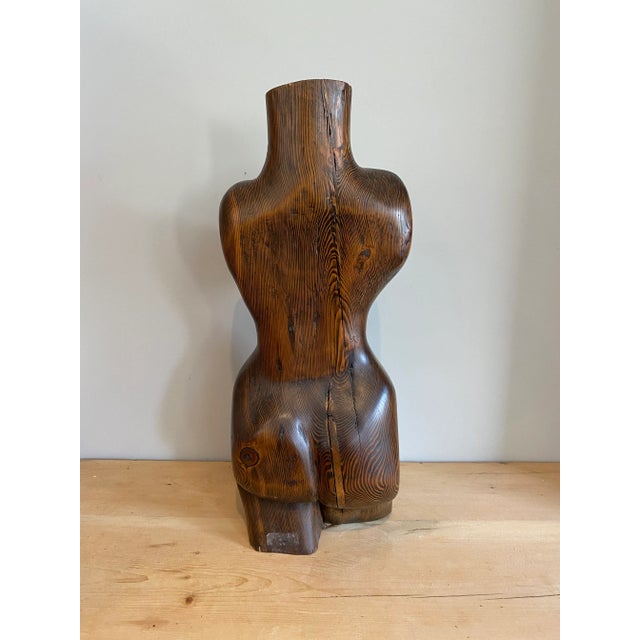 Late 20th Century Vintage Solid Wood Modern Sculpture of a Womans Body For Sale - Image 5 of 9
