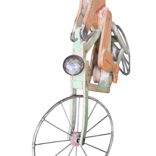 Early 20th Century Articulated Cyclist Toy Belgian Folk Art For Sale - Image 6 of 8