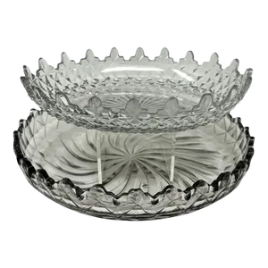 Antique Irish Tipperary Waterford Glass Cut Crystal Georgian Circular Bowl Tray