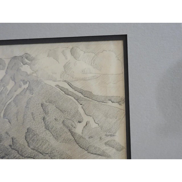 Early 20th Century Early 20th Century Ralph Holmes Shasta Mountains Pencil Study Drawing For Sale - Image 5 of 11