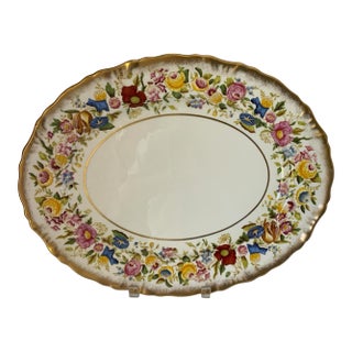Vintage Hammersley "Queen Anne" Bone China 16" Oval Serving Platter Made in England 1940s-1950s For Sale