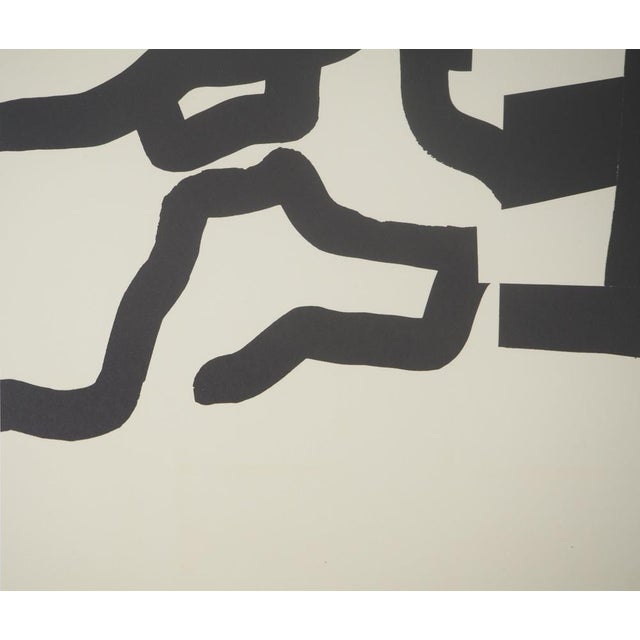 Eduardo CHILLIDA (1924-2002) (after) Black and white abstraction Lithograph after a painting by the artist Signed in the...