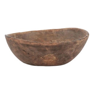 Round Hand-Carved Swedish Rootwood Bowl For Sale