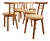 Vintage Italian Chairs in Wood and Velvet, 1970s, Set of 6 For Sale