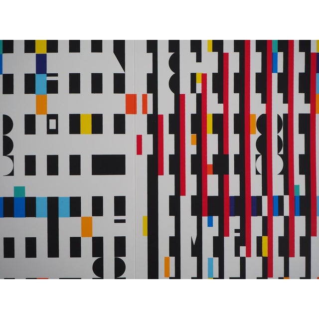 Yaakov AGAM Kinetic Composition, 1971 Original silkscreen On thick paper 31 x 71cm Excellent condition, two median creases...