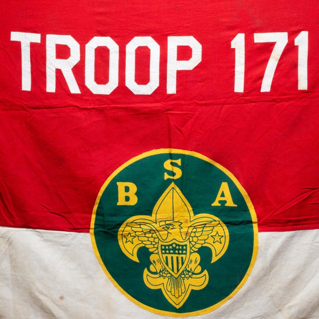 American Vintage Boy Scouts Flag Troop, Santa Ana California c.1940 For Sale - Image 3 of 7