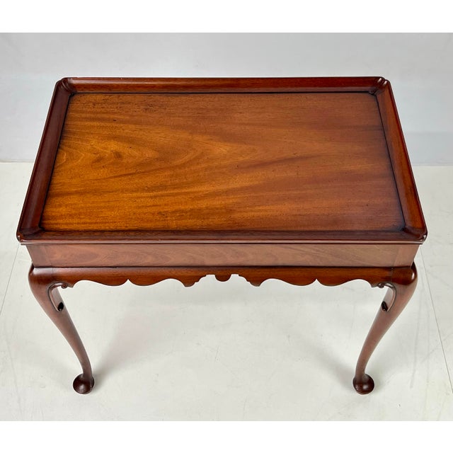 Queen Anne Mid 20th Century Kittinger Colonial Williamsburg Tea Table - Early Mark For Sale - Image 3 of 12