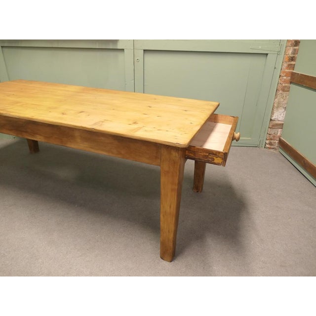 Brown 19th Century Pine Kitchen Dining Table This Is a Very Substantial Piece, 1890 For Sale - Image 8 of 9