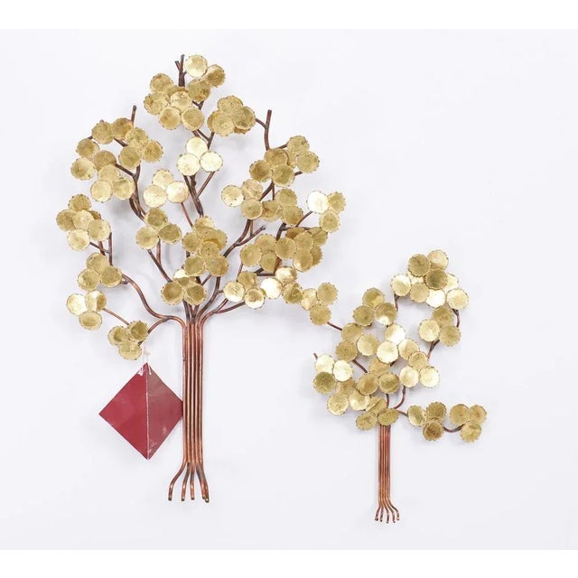 1970s Daniel Dhaseleer, Tree Wall Sculptures, 1975, Brass & Copper, Set of 2 For Sale - Image 5 of 9