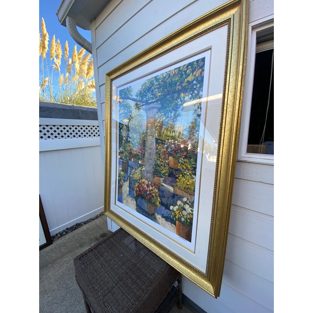 Late 20th Century 1990s Howard Behrens Impressionist Mediterranean Floral Terrace Serigraph - Signed, Limited Edition 106/175 For Sale - Image 5 of 14