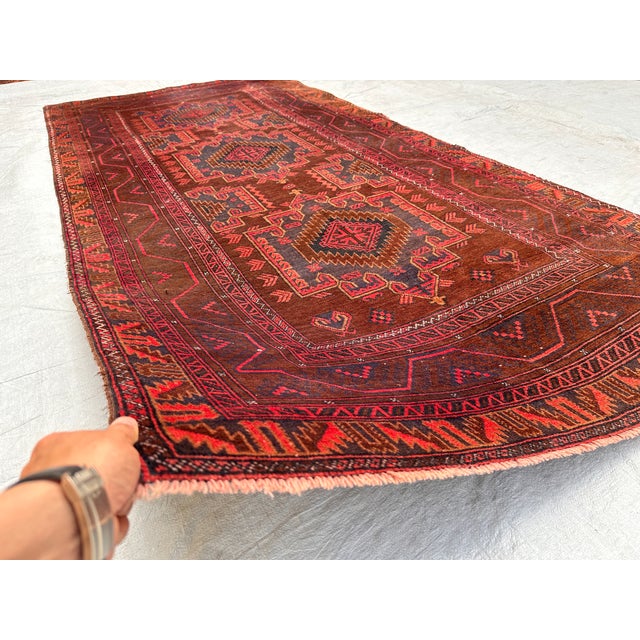 Tribal Antique Herati Hand-Knotted Wool Rug - 8'7" X 4'0" For Sale - Image 3 of 14