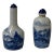 2 X Chinese Porcelain Snuff Bottle Blue White Scenery Graphic For Sale