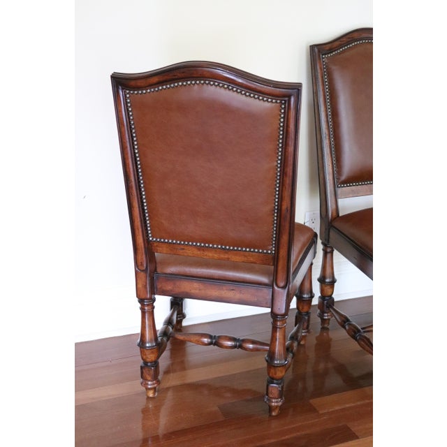1970s Set of Two Vintage Mid Century Modern Wynterhall Leather Dining Chairs by Hooker For Sale - Image 5 of 8