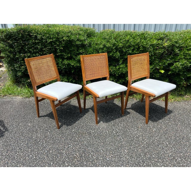 1960s Jens Risom Style Caned Dining Chairs - a Set of 5 For Sale - Image 9 of 12