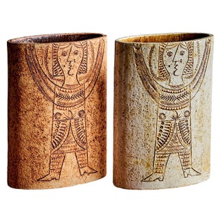 Vintage Ceramic Vases attributed to Roger Capron & Jean Derva France, 1970s For Sale