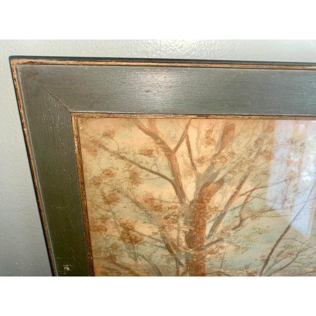 Impressionist Andrew Thomas Schwartz Listed New York Artist Early Landscape Oil Framed Under Glass For Sale - Image 3 of 6