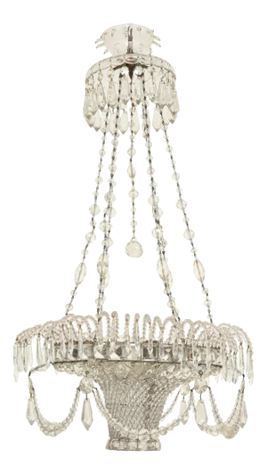 Neoclassical Swedish Beaded Crystal Chandelier