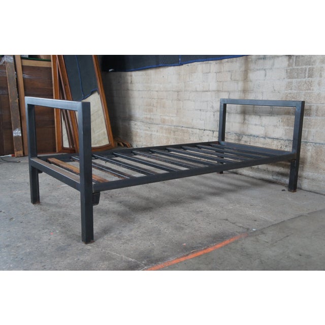 Black Late 20th Century Industrial Rustic Vintage Steel Modern Minimalist Twin Size Bed Daybed For Sale - Image 8 of 13