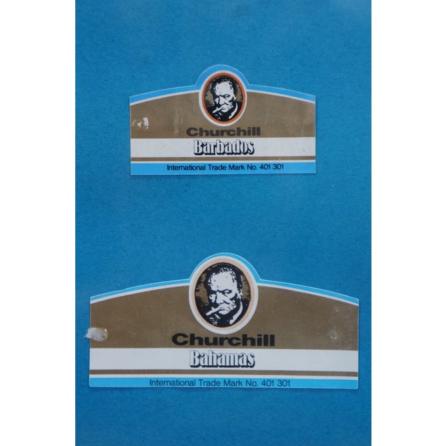 Mid 20th Century Winston Churchill Framed Tobacco Advertising Cigar Band Smoking Ephemera 13" For Sale - Image 4 of 12
