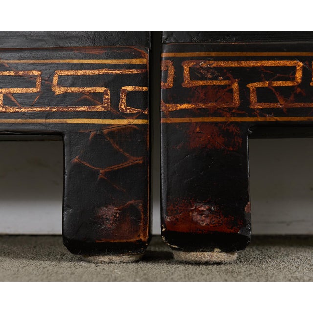 Wood Chinese Export Four Panel Coromandel Style Screen Ancient Bridge For Sale - Image 7 of 12