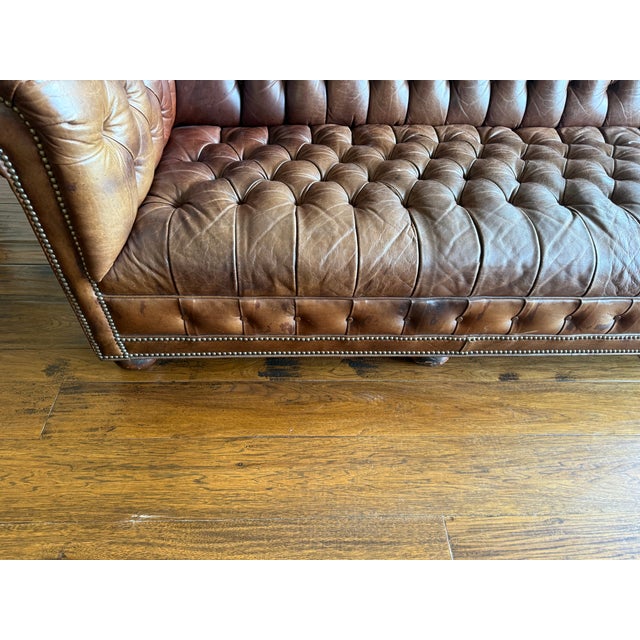 Restoration Hardware Restoration Hardware Modena Chesterfield Tufted Bench-Cushion Sofa For Sale - Image 4 of 11