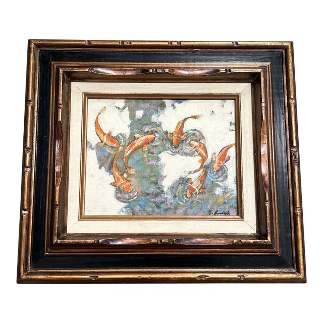 Contemporary Original Stephen Heigh Painting “The Pond” Vintage Frame For Sale
