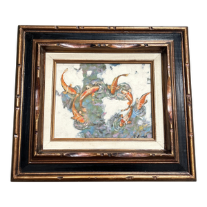 Contemporary Original Stephen Heigh Painting “The Pond” Vintage Frame