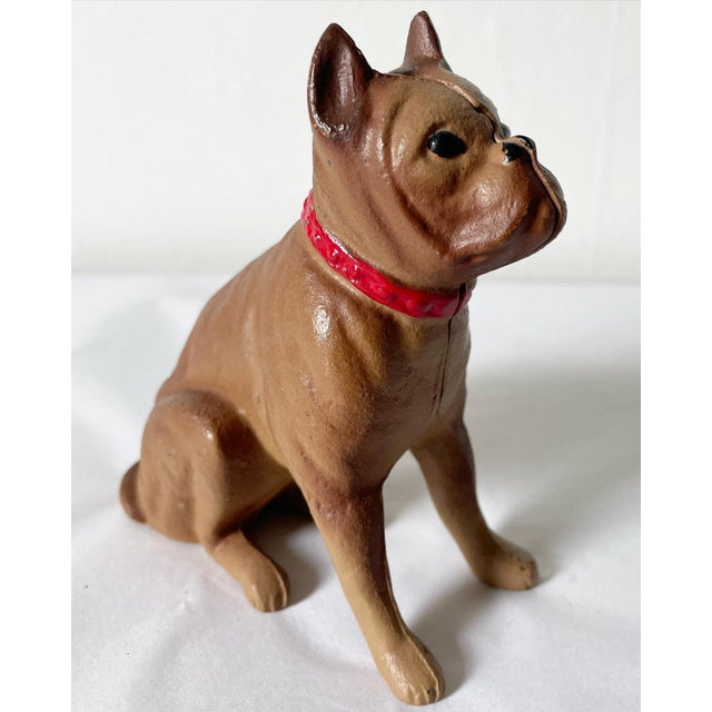 Vintage Cast-Iron Boxer Dog Bank For Sale - Image 9 of 9