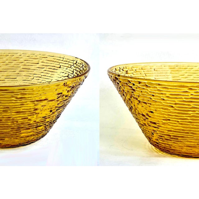 Vintage 1960s Anchor Hocking Gold Lido Soreno Glass Serving Bowl For Sale In Miami - Image 6 of 10