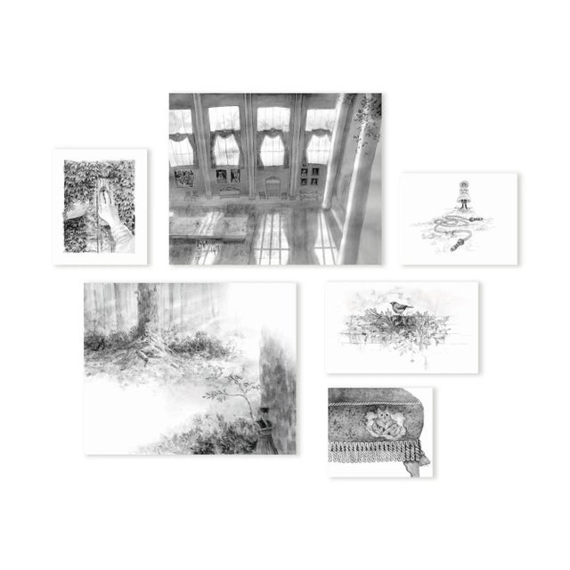 Illustration Original Fine Art Titled "Found" by Artist Abby Olsen Ink on Paper, the Secret Garden Collection For Sale - Image 3 of 4