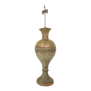 Antique Middle Eastern Oriental Brass Islamic Mughal Floor Lamp 19th C