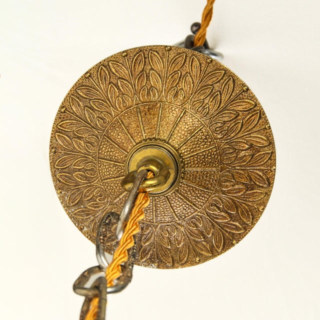 Vintage Petite French Brass and Crystal Chandelier For Sale - Image 10 of 17