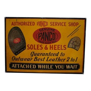 1940s Panco Soles & Heels - Authorized Panco Service Shop Display Placard