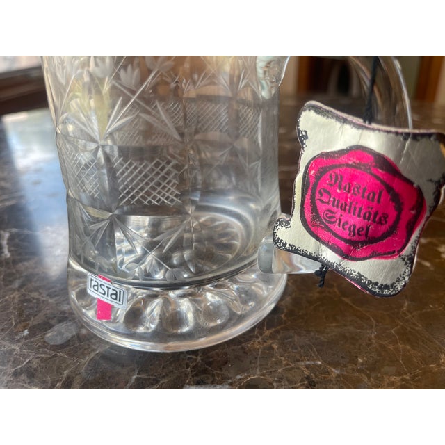 Mid-Century Modern 1970s Rastal German Etched Glass Stein With Pewter Lid For Sale - Image 3 of 6