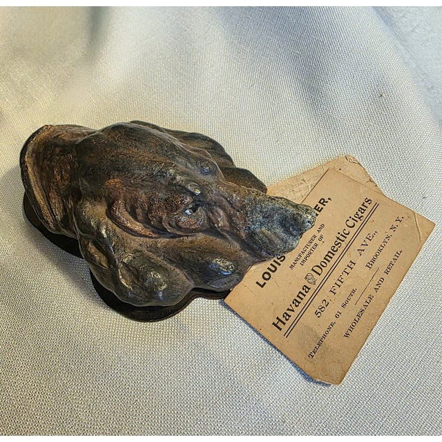 Early 20th Century Antique Bronze Hound Dog Letter/Note Clip Early 1900s For Sale - Image 5 of 6